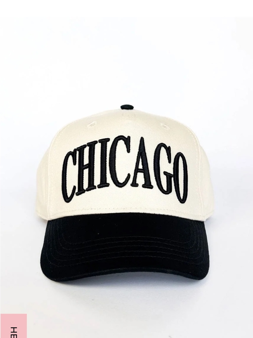 Alice & Wonder Chicago Two-Tone Embroidered Baseball Cap - Cream & Black